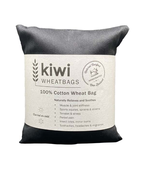 Kiwi Wheat Bag, 100% Cotton NZ Made, 3 Segment, Black