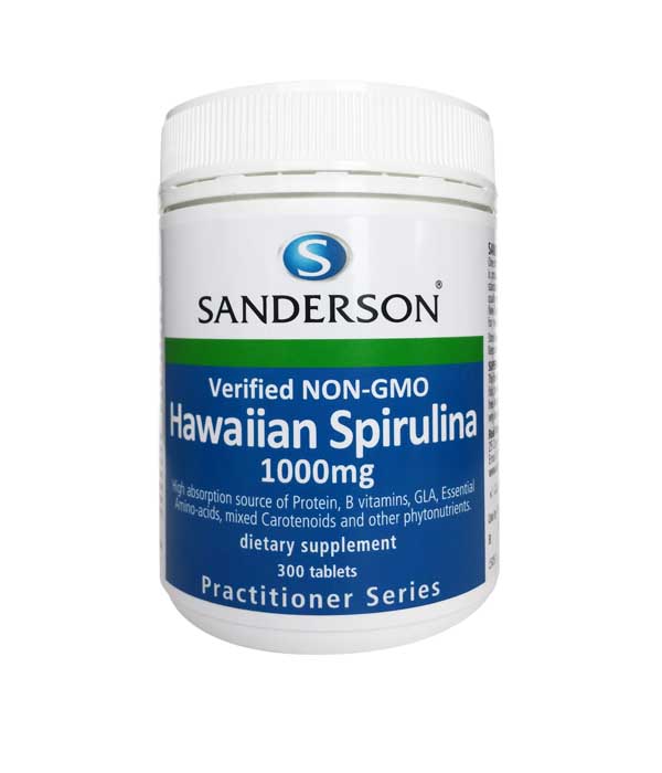 Sanderson Verified non-GMO Hawaiian Spirulina 1000mg 300