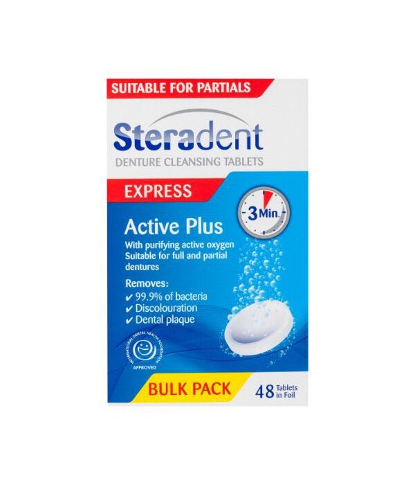 Steradent Active Plus Denture Cleansing Tablets 48 Pack - Image 2