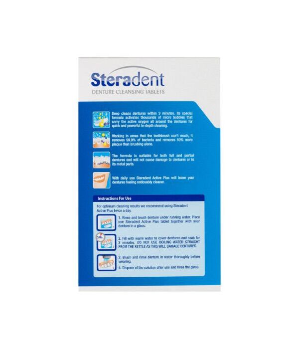 Steradent Active Plus Denture Cleansing Tablets 48 Pack - Image 3