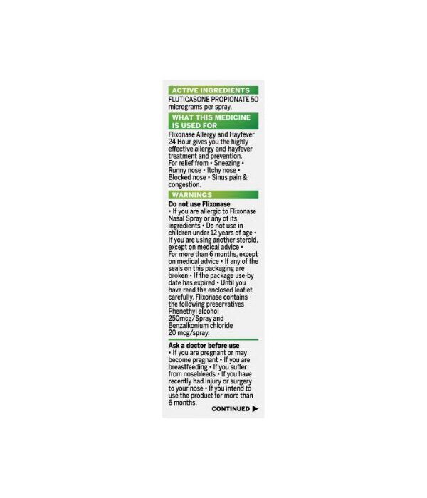 Flixonase Nasal Spray Allergy & Hayfever Relief, 120 doses - Image 5
