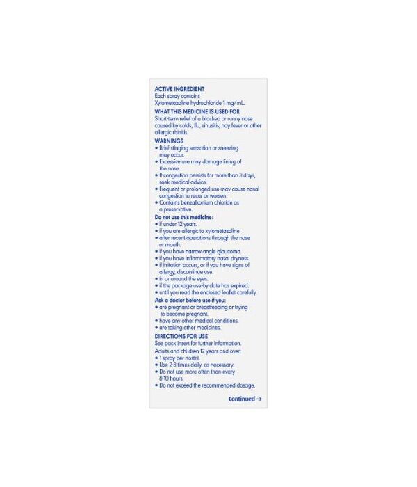 Otrivin Menthol Nasal Spray, for Blocked Nose, 10mL - Image 3
