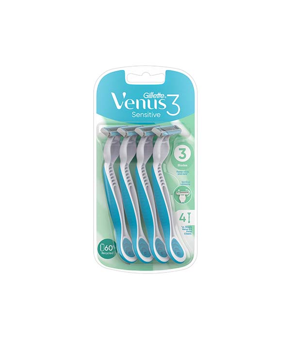Gillette Venus Simply 3 Sensitive Women's Disposable Razors, 4 count