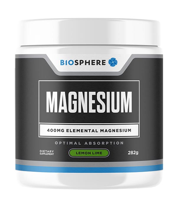 Magnesium powdered 400mg Citrate, Glycinate Chelate & Malate - Lemon / Lime 300g
