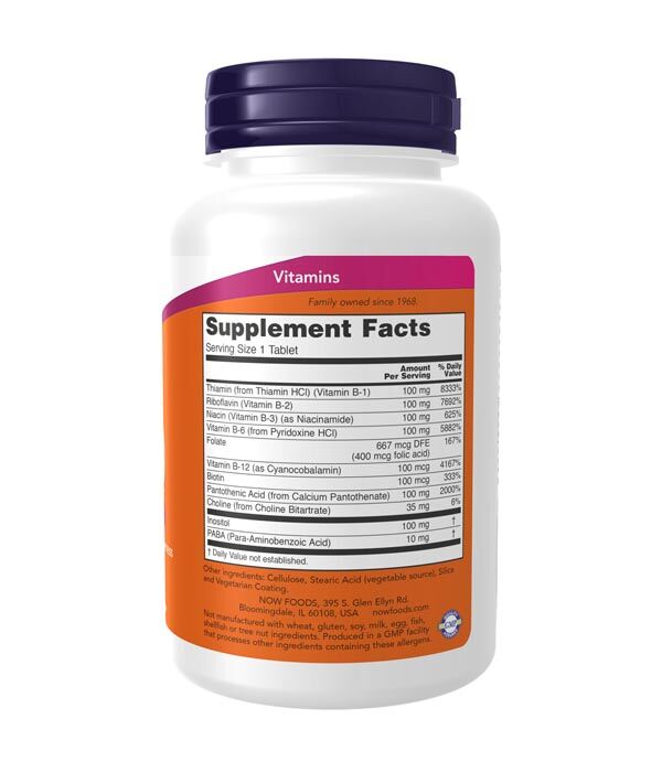 NOW Vitamin B-100 Sustained Release 100T - Image 3