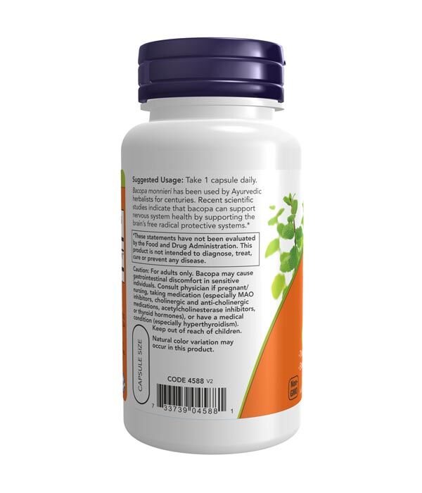 NOW Bacopa Extract, 450mg 90VC - Image 2
