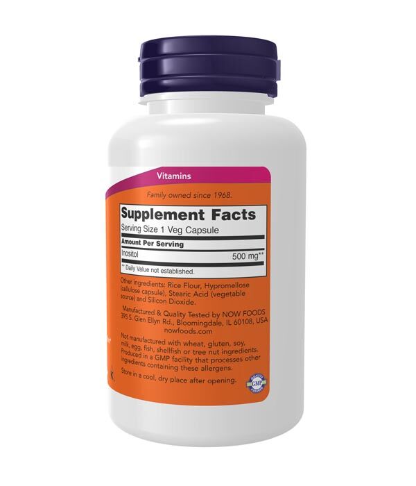 NOW Inositol 500mg 100VC - Image 4