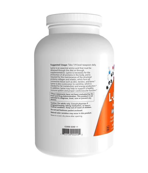 NOW L-Lysine Pure Powder 454g - Image 2