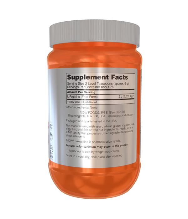 NOW L-Arginine Powder 454g - Image 3