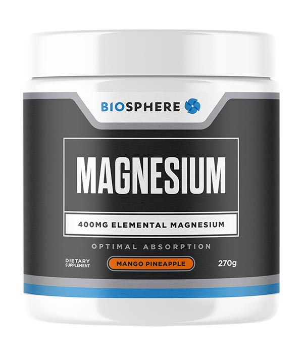 Magnesium powdered 400mg Citrate, Glycinate Chelate & Malate - Mango / Pineapple 300g