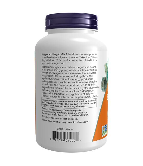 NOW Magnesium Bisglycinate Powder 227G - Image 3