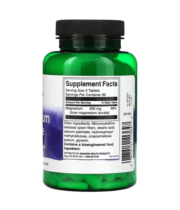 Swanson Magnesium Taurate 100 mg 120T - Image 2