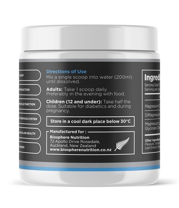 Magnesium powdered 400mg Citrate, Glycinate Chelate & Malate - Lemon / Lime 300g - Image 4