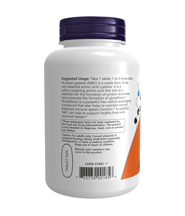 NOW NAC, 1000mg 120T - Image 3