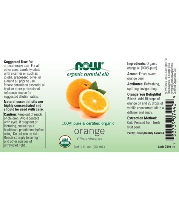 NOW ORANGE OIL (Citrus Sinensis) 30ml - Image 2