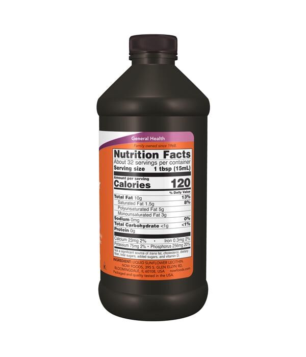 NOW Sunflower Liquid Lecithin 473ml - Image 2