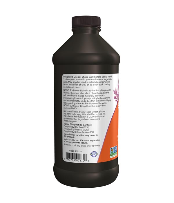 NOW Sunflower Liquid Lecithin 473ml - Image 3