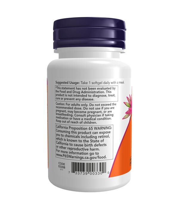 NOW Vitamin A, 10,000 IU 100SG - Image 2