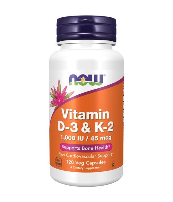 NOW Vitamin D-3 1000IU & K-2 45mcg 120VC