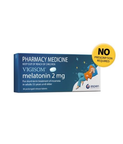 Vigisom (melatonin) 2mg Tablets, 30 pack (Pharmacy Medicine)