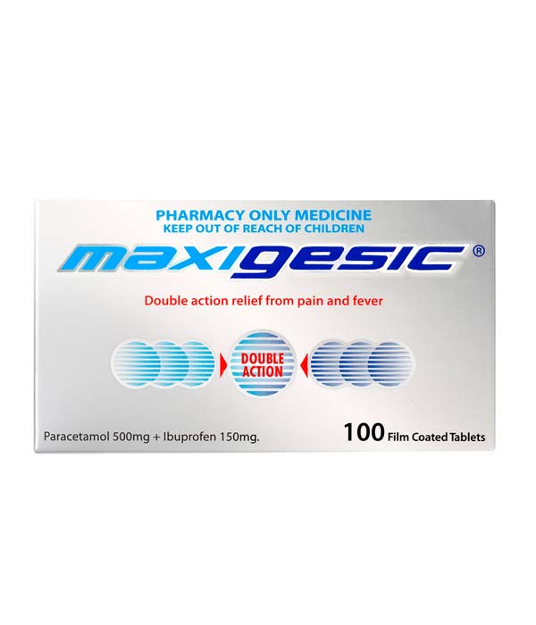 Maxigesic Double Action Tablets, 100 pack. ZOOM Pharmacy