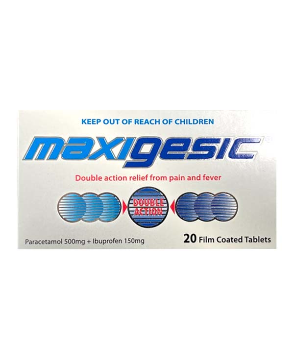 Maxigesic Double Action Tablets, 20 pack. ZOOM Pharmacy