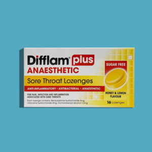 Difflam Plus Anaesthetic Sore Throat Lozenges, Honey & Lemon, 16 pack