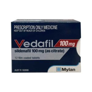 Vedafil (sildenafil) 100mg Tablets, 12 pack