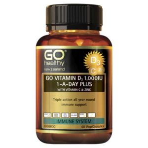 GO Vitamin D3 1,000IU 1-A-Day Plus With Vitamin C & Zinc, 60 vegecaps
