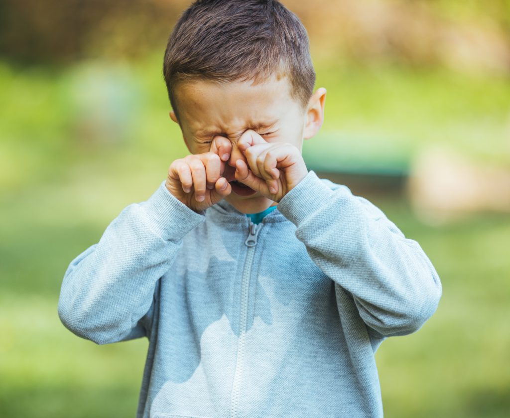 Suffering from pollen allergy. Child with pollen allergy. Boy has allergies, hay fever is a minor ailment. Our self-care guide on minor ailments covers hay fever
