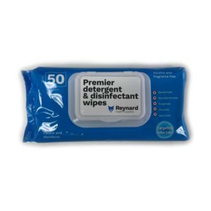 Reynard Premier Detergent & Disinfectant Wipes (Hospital Grade), 50 pack