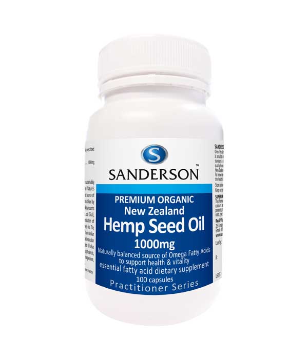 Sanderson Certified Organic Hemp Seed Oil 1000mg 100 ZOOM Pharmacy