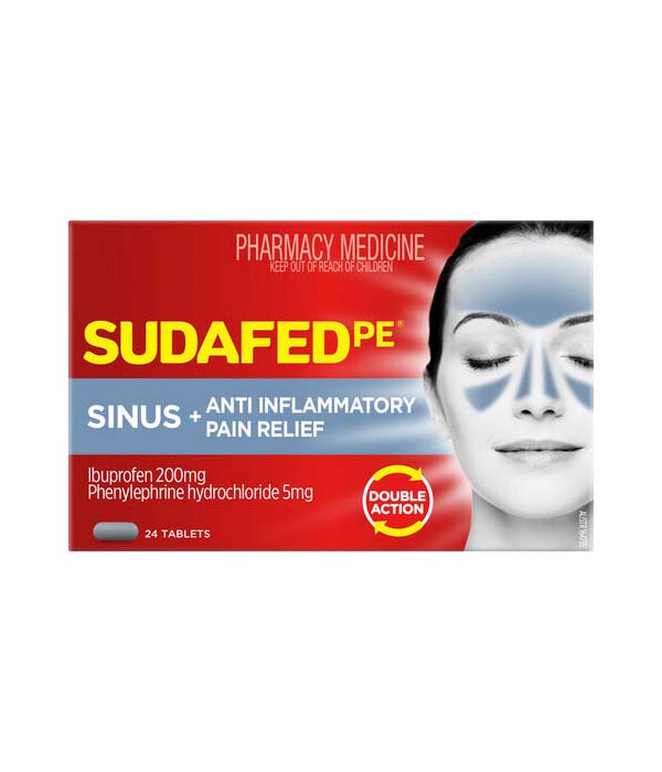 Sudafed PE Sinus + Anti-Inflammatory Pain Relief Tablets 24 Pack - ZOOM ...