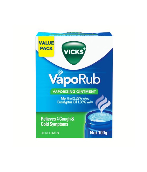Vicks VapoRub Vaporizing Ointment Chest Rub 100g ZOOM Pharmacy