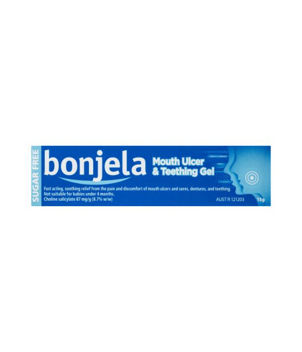 Bonjela Mouth Ulcer and Teething Gel 87mg/g Choline Salicylate 15g ...