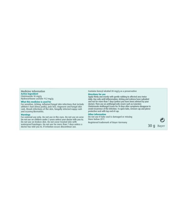 Canesten Extra Anti-fungal Anti-Inflammatory Cream 30g (Pharm. Only Med) -  ZOOM Pharmacy