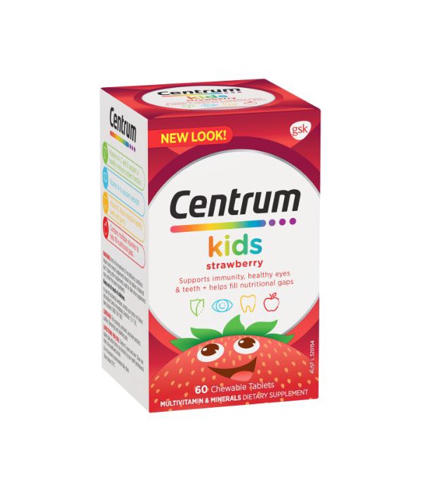 Centrum Kids Strawberry 60 Chewable Tablets - ZOOM Pharmacy