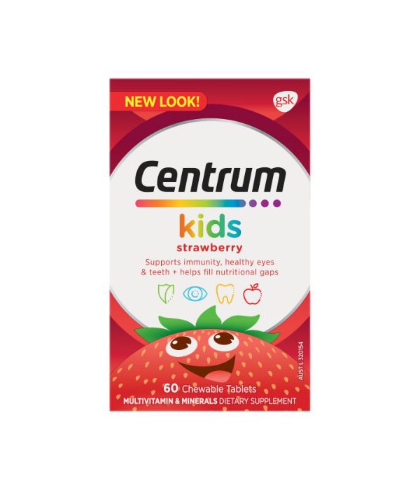 Centrum Kids Strawberry 60 Chewable Tablets - ZOOM Pharmacy