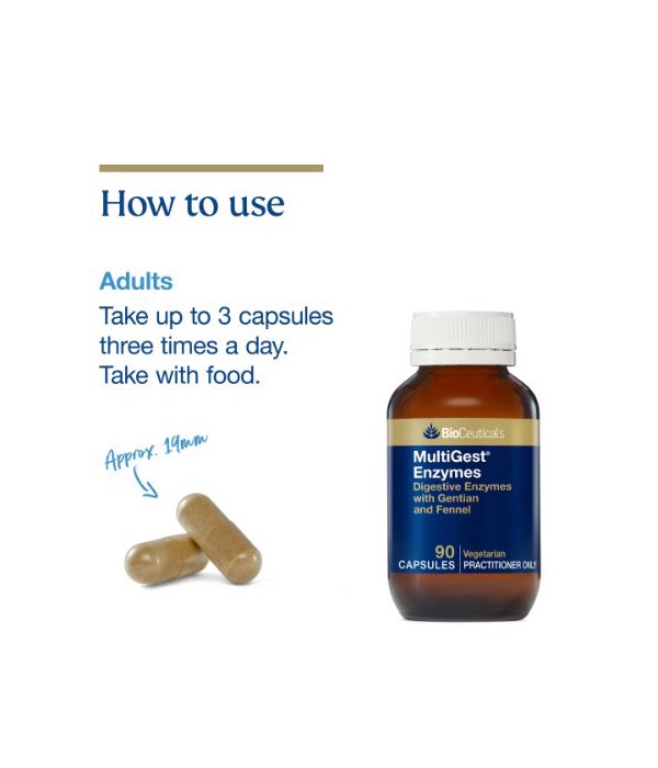 BioCeuticals MultiGest Enzymes, 90 capsules (Practitioner Only) ZOOM