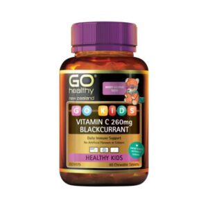 GO Kids Vitamin C 260mg Blackcurrant, 60 chewable tablets