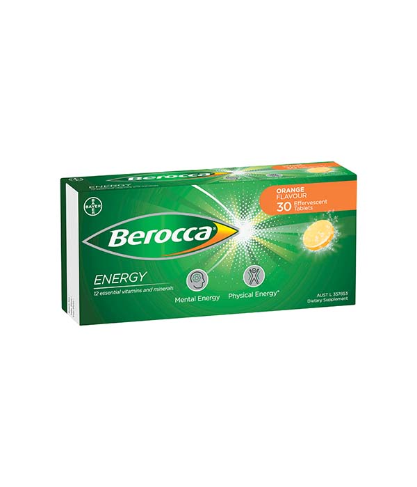 Berocca Energy Vitamin B & C Orange Flavour Effervescent Tablets 30 ...