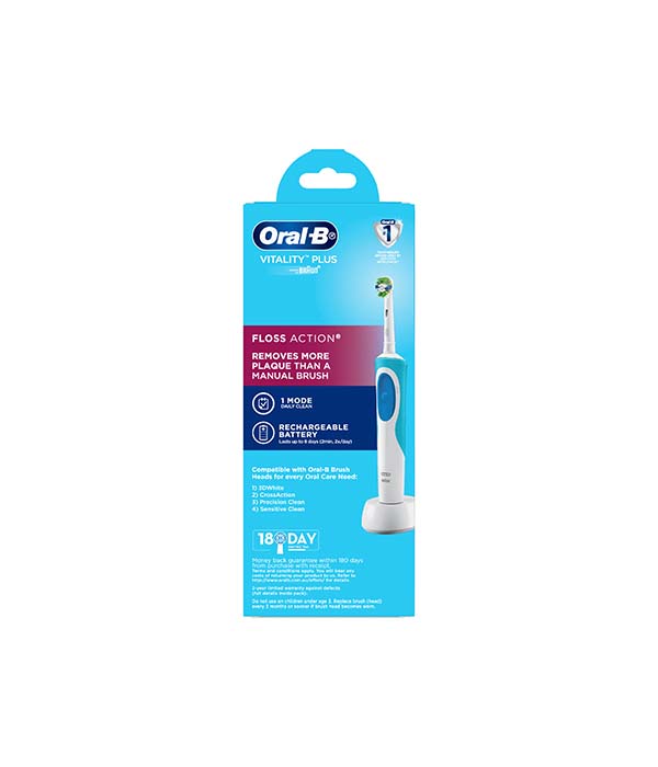 Oral-B Vitality Floss Action White Electric Toothbrush With Charger ...