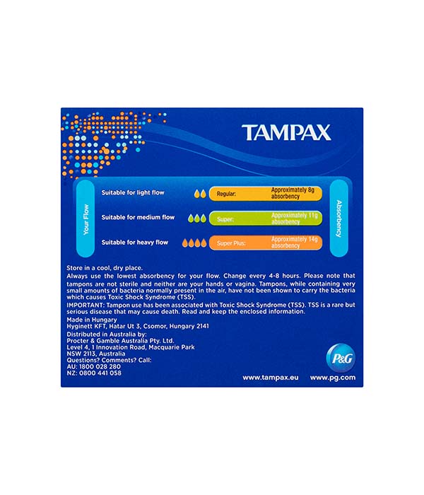 TAMPAX Super Tampons Applicator 20 Pack