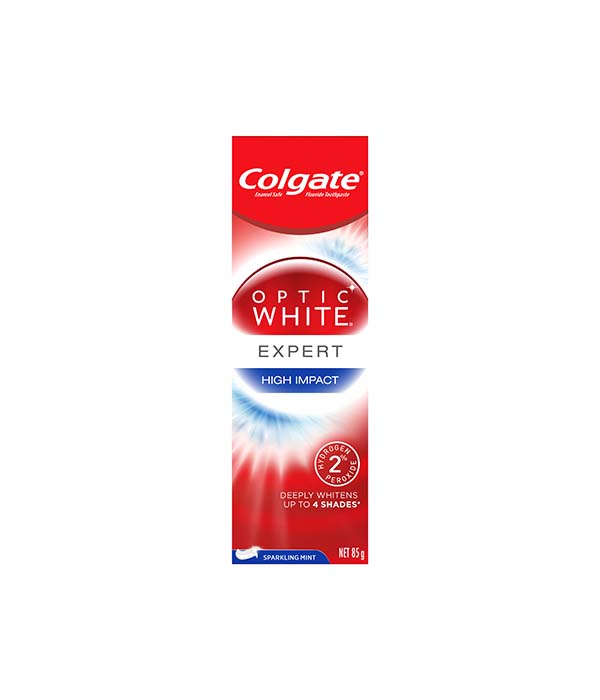 Colgate Optic White Expert High Impact Teeth Whitening Toothpaste, 85g ...