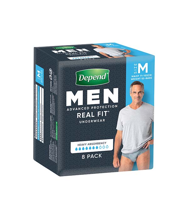 Depend Real Fit Incontinence Underwear Men Medium 8 Pack - ZOOM