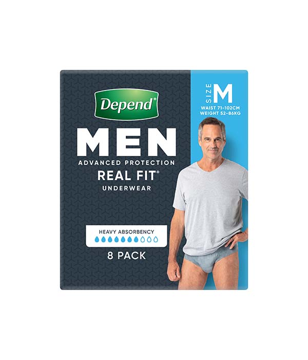 Depend Real Fit Incontinence Underwear Men Medium 8 Pack - ZOOM Pharmacy