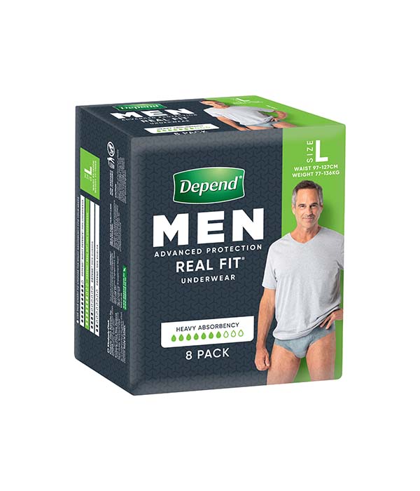 Depend Real Fit Incontinence Underwear Men Large 8 Pack - ZOOM Pharmacy