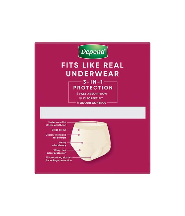 Depend Real Fit For Women Super Underwear Medium 8 Pack