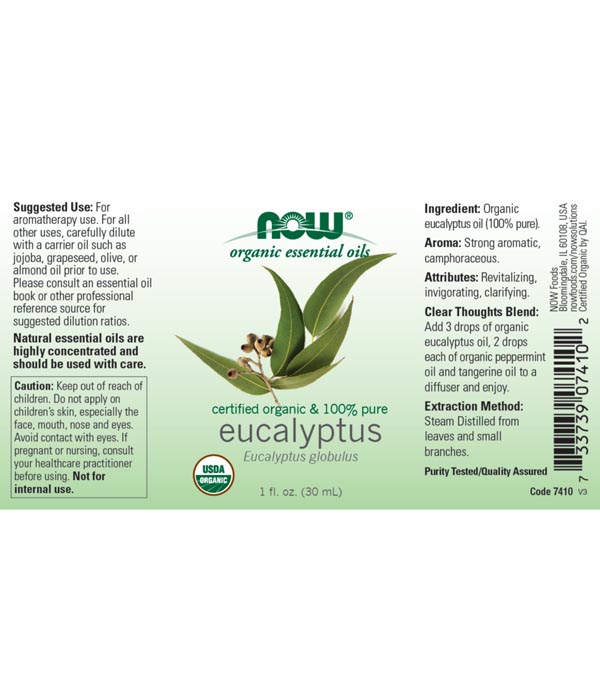 NOW EUCALYPTUS OIL (Eucalyptus Globulus) 30ml - ZOOM Pharmacy