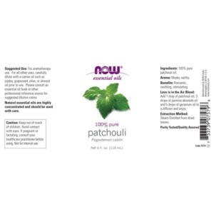NOW PATCHOULI OIL (Pogostemon Cablin) 118 ml